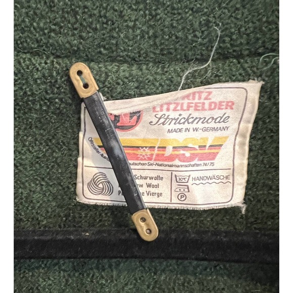 Vintage FRITZ LITZLFELDER Womens Jacket Coat Green Wool Blazer Button Front M ? - Picture 4 of 4